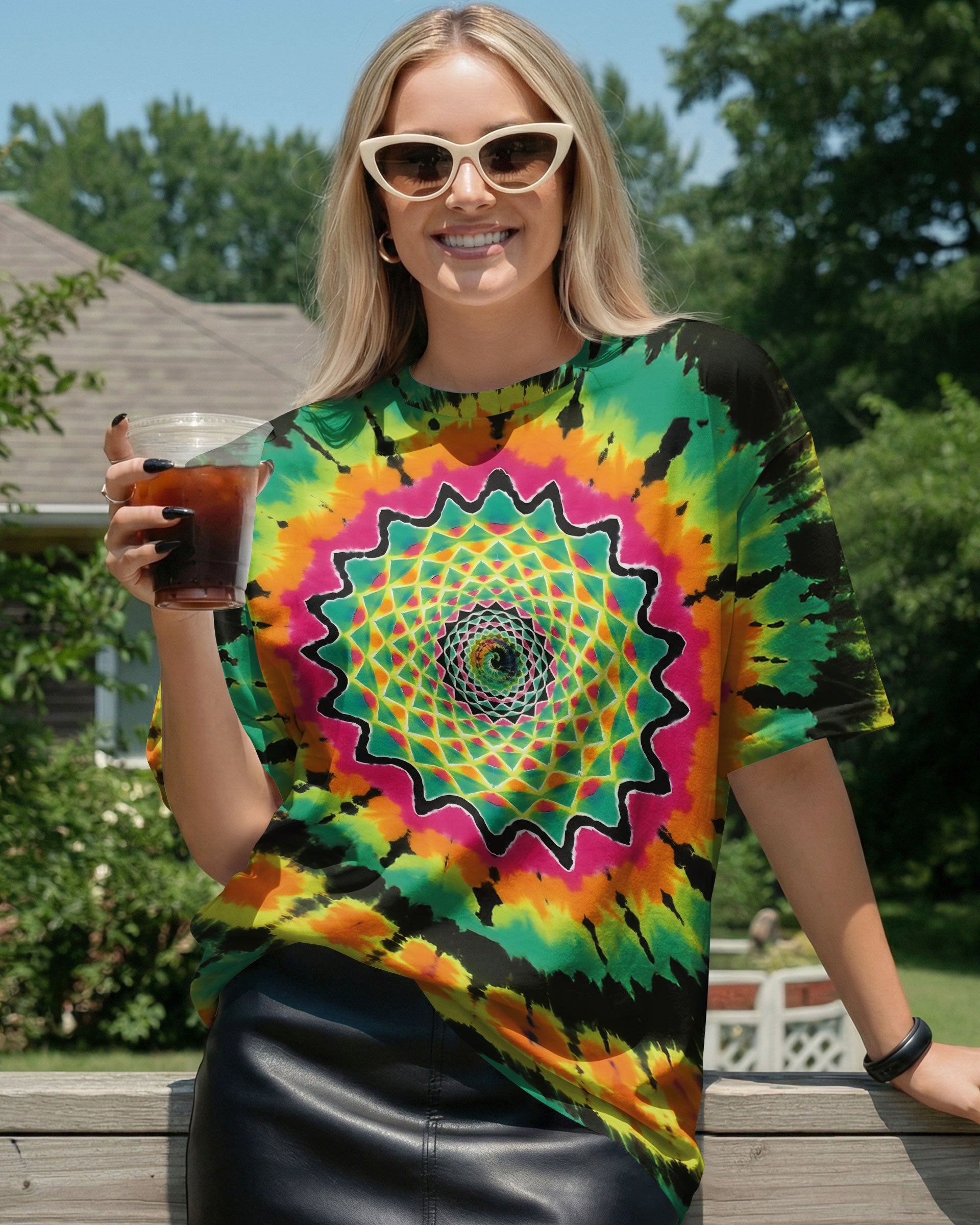 PSYCHEDELIC MANDALA TIE DYE ALL OVER PRINT - TLTW0412253