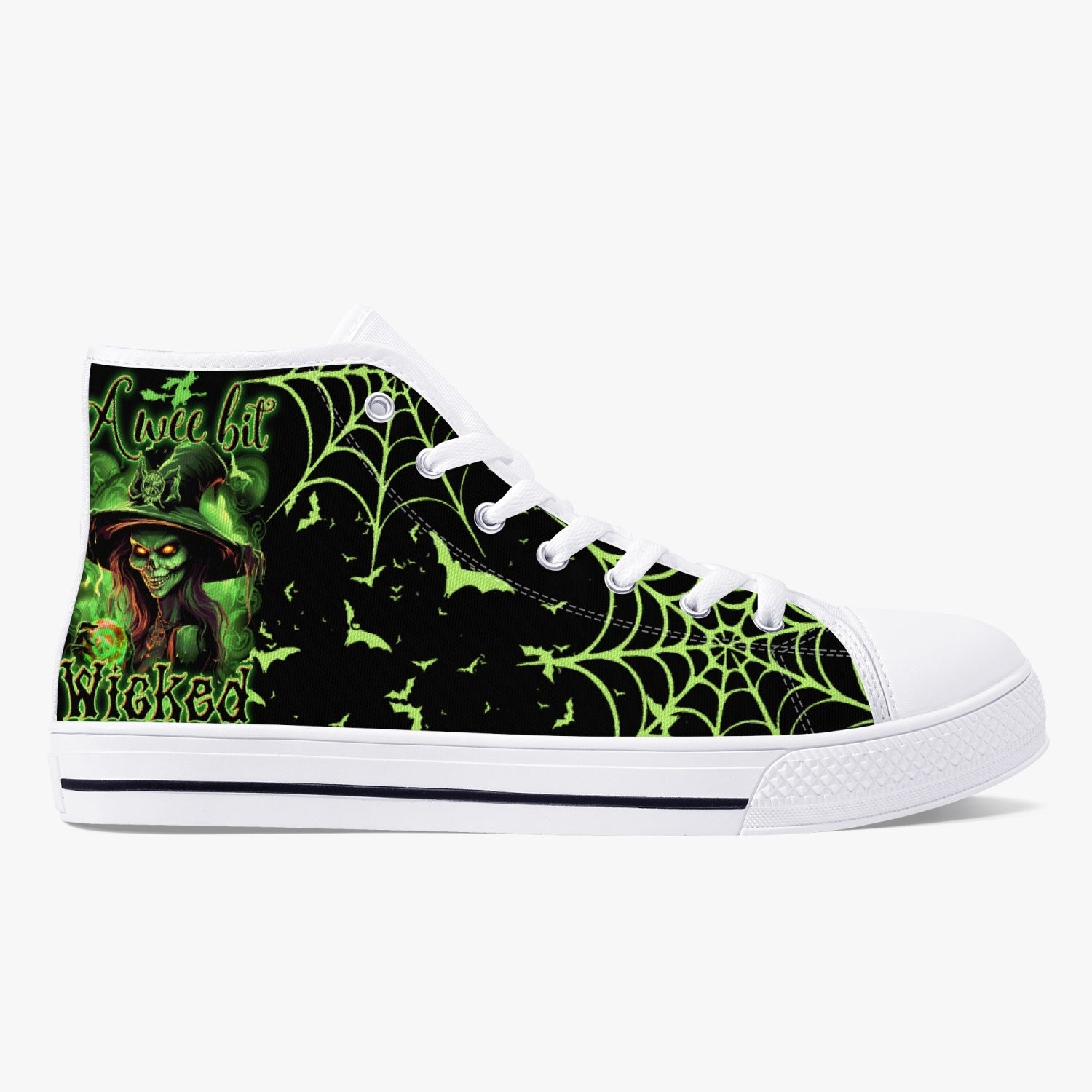 A WEE BIT WICKED HALLOWEEN HIGH TOP CANVAS SHOES - TYTD16082310
