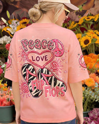 PEACE LOVE FLIP FLOPS ALL OVER PRINT - TLHN0603261
