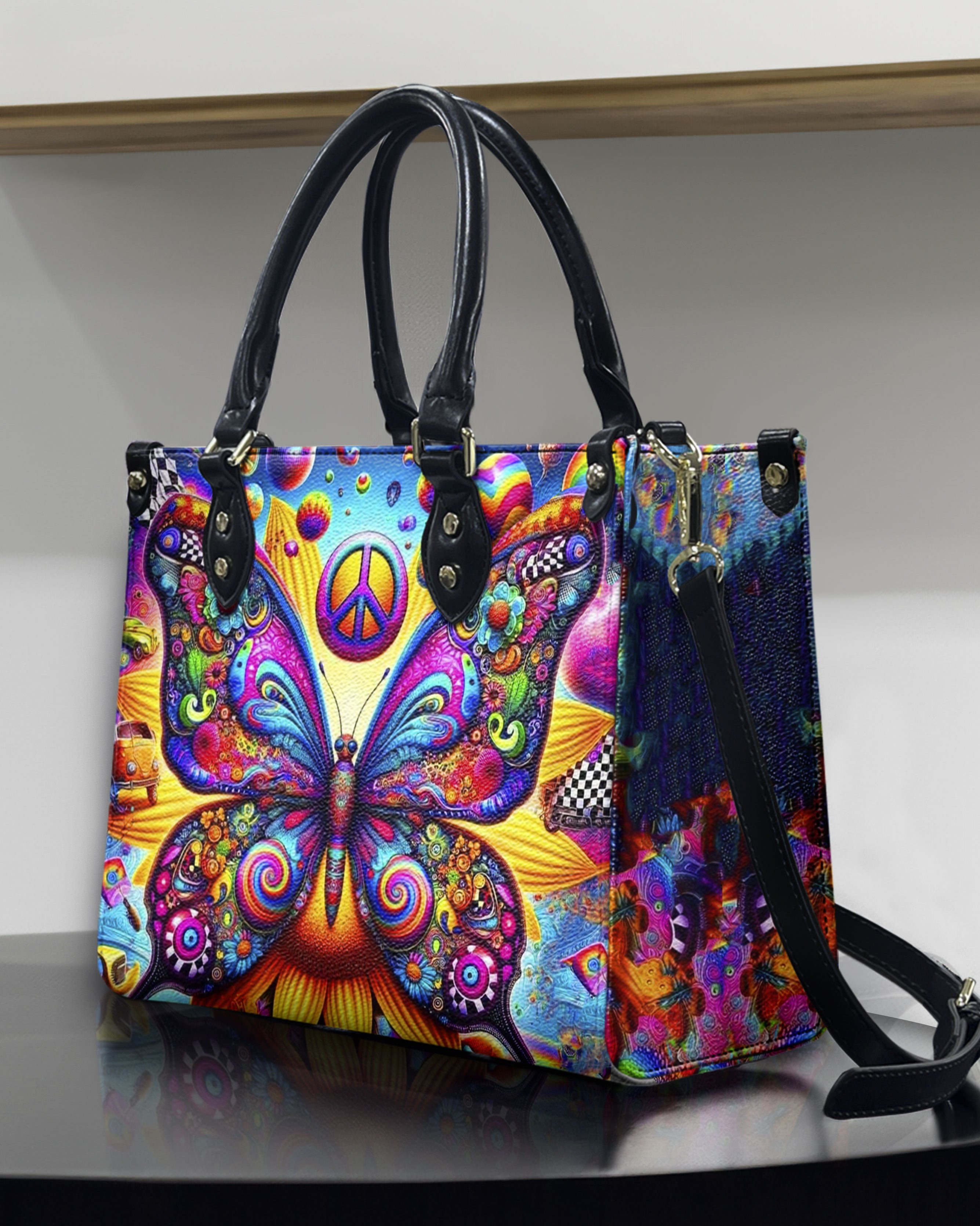 HIPPIE BUTTERFLY LEATHER HANDBAG - YHHN0212244