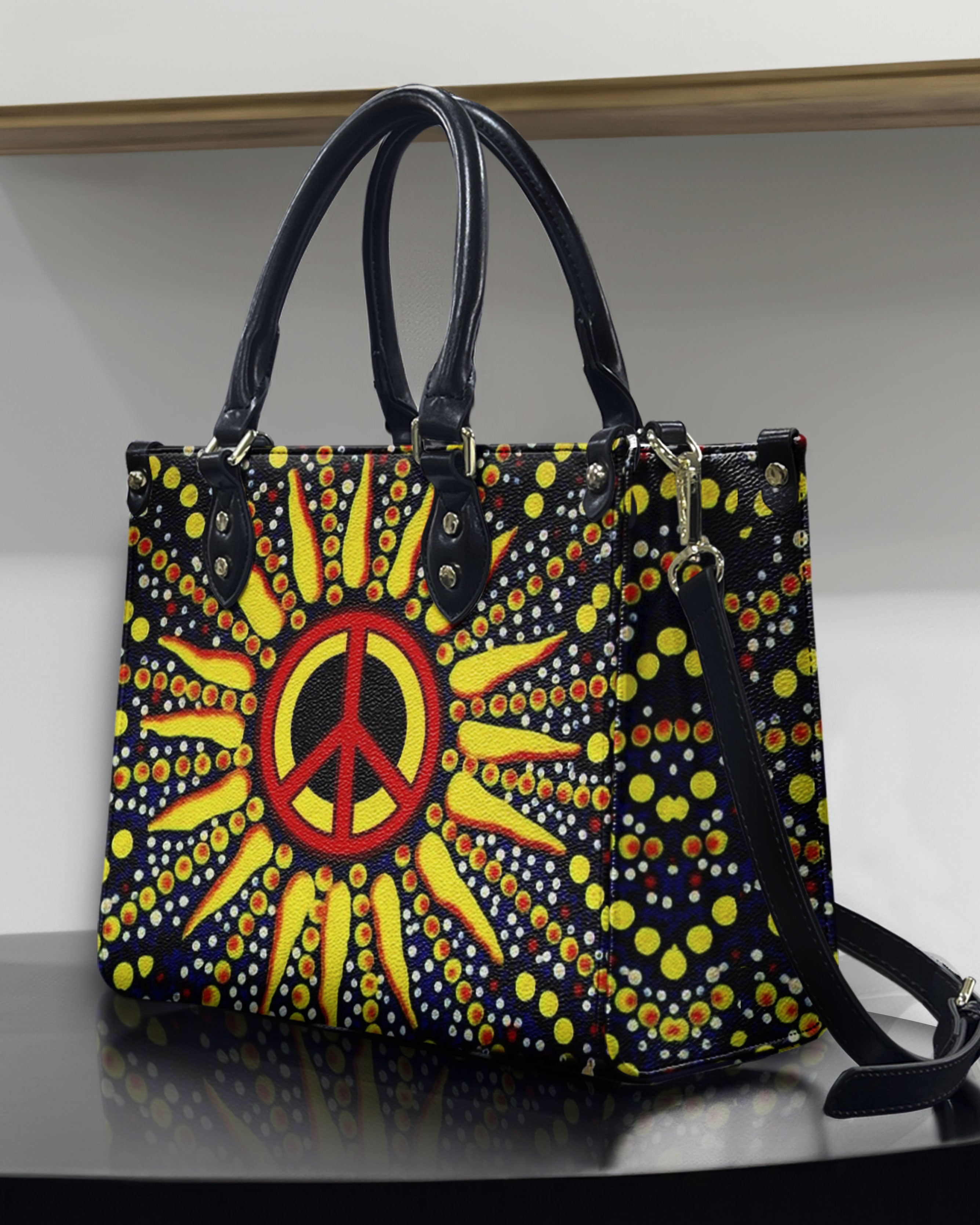 PEACE SUN LEATHER HANDBAG - YHHN2911244