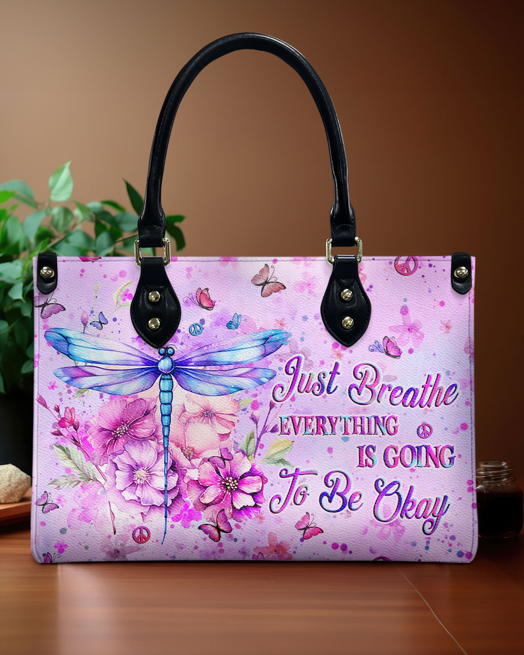 JUST BREATHE DRAGONFLY LEATHER HANDBAG - YHHN3110244