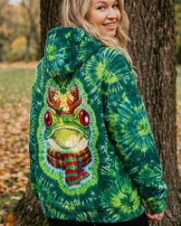 JOLLY FROG CHRISTMAS GREEN BURST ALL OVER PRINT - TLTW0910261