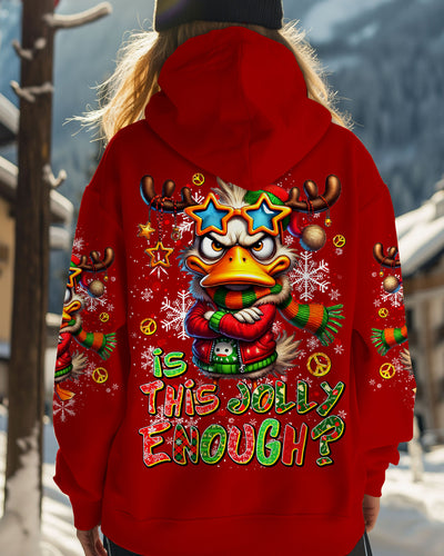 IS THIS JOLLY ENOUGH DUCK CHRISTMAS ALL OVER PRINT - TLNT0310253