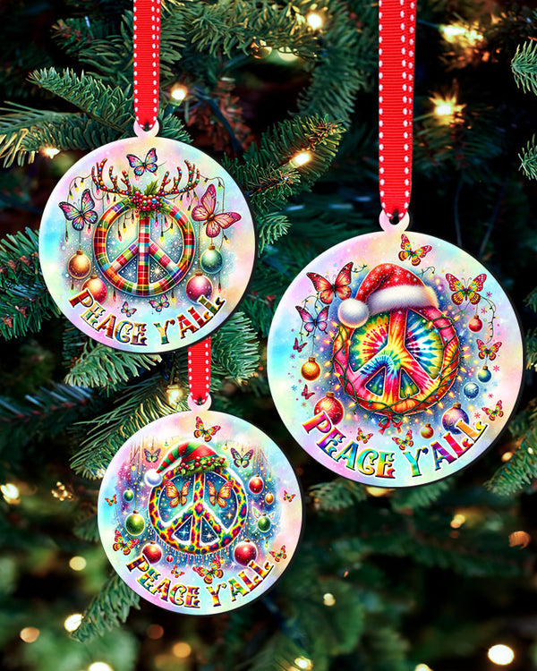 PEACE Y'ALL COLORFUL CHRISTMAS ORNAMENT - TLTW0411232