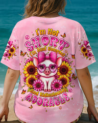 I'M NOT SHORT PIG SUNFLOWER ALL OVER PRINT - TLTW2008251
