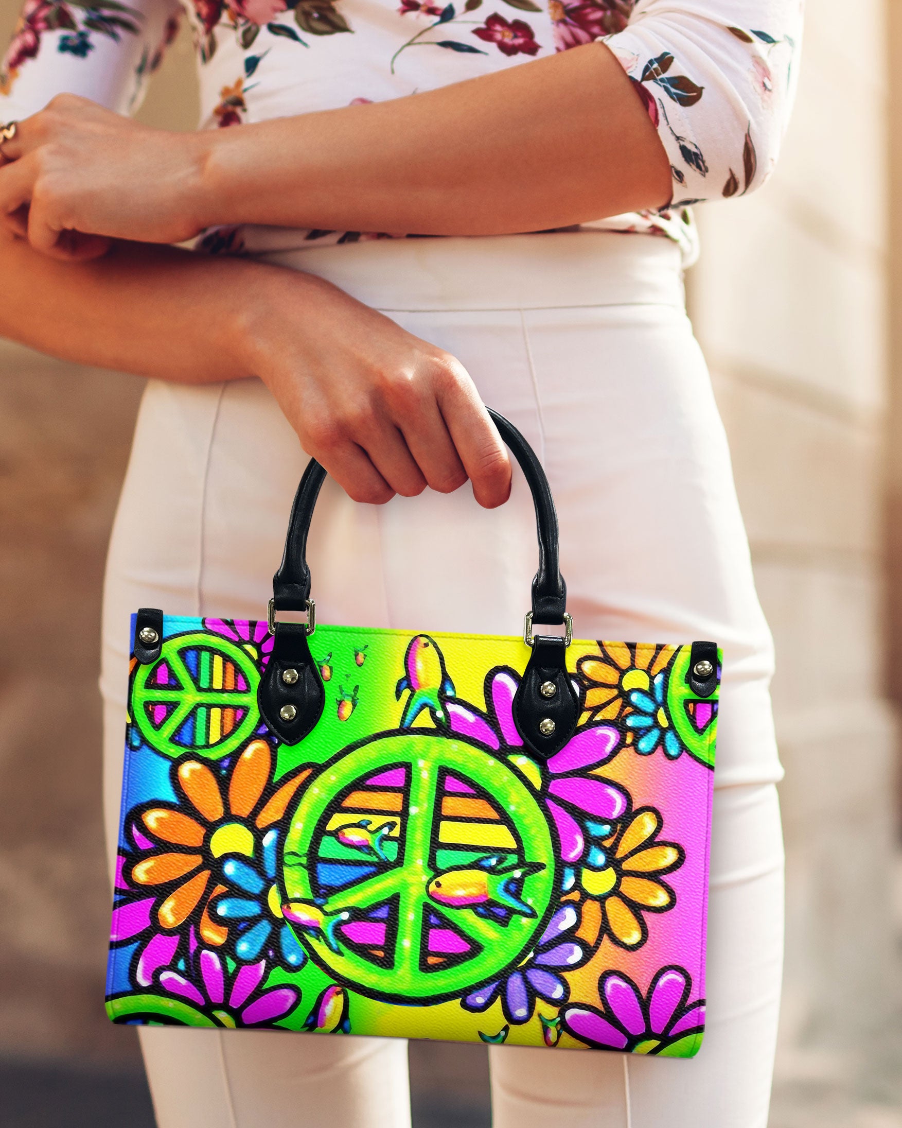 COLORFUL PEACE LEATHER HANDBAG - YHLT1712244