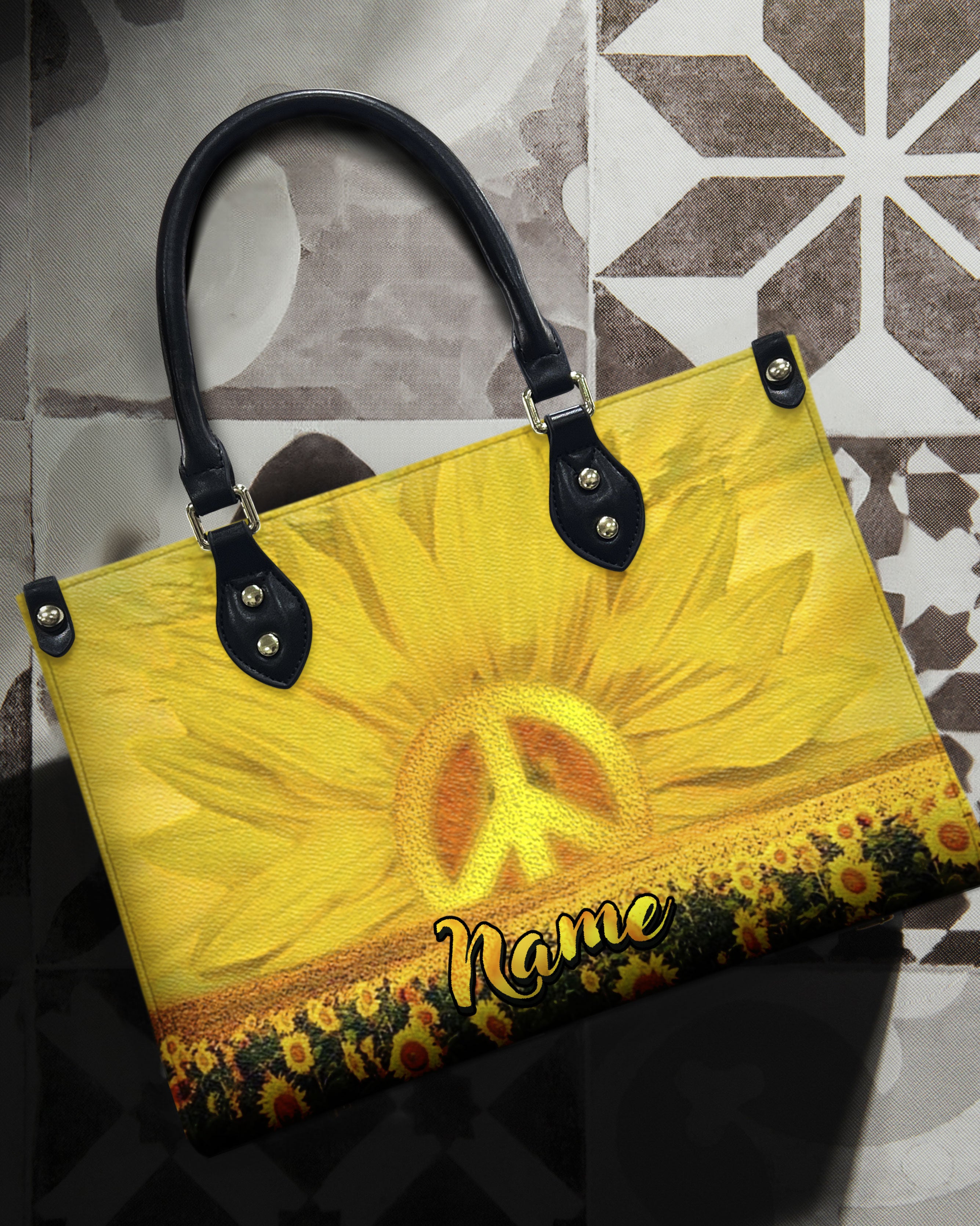 HIPPIE SUNFLOWER LEATHER HANDBAG - YHHN2611244