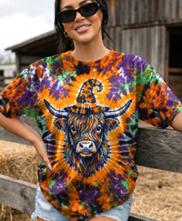 WITCH HIGHLAND COW BURST HALLOWEEN ALL OVER PRINT - TLHN0709265