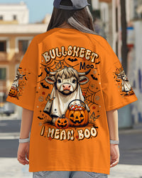 BULLSHEET MOO I MEAN BOO HALLOWEEN COW ALL OVER PRINT - TLTR0808251