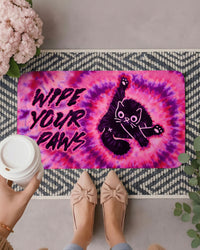 WIPE YOUR PAWS FUNNY CAT SWIRL DOORMAT  - TLTW1401261