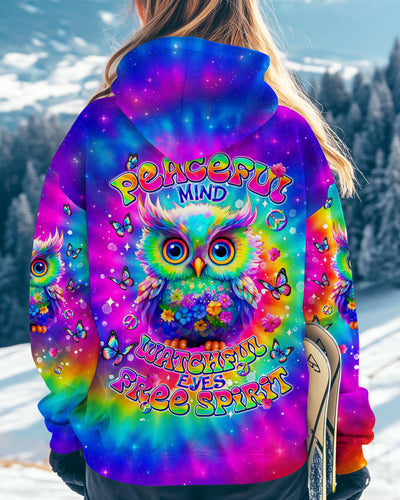 PEACEFUL MIND OWL TIE DYE ALL OVER PRINT - TLNT1207254