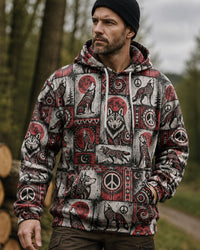 BLOOD MOON WOLF TRIBAL PATCHWORK ALL OVER PRINT - TLTW0909261