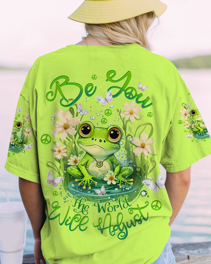 BE YOU THE WORLD WILL ADJUST FROG ALL OVER PRINT - TLTW2908232 – Groovy ...