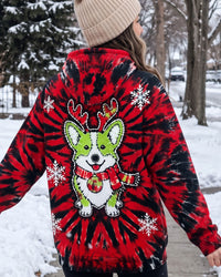 REVERIE CORGI DOG CHRISTMAS CRIMSON BURST ALL OVER PRINT - TLTW0310261