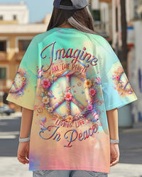 IMAGINE ALL THE PEOPLE LIVING LIFE IN PEACE TIE DYE ALL OVER PRINT  - TLTR0104254