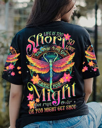 LIFE IS TOO SHORT DRAGONFLY ALL OVER PRINT - TLTR1305232