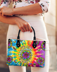 PEACE Y'ALL SUNFLOWER TIE DYE LEATHER HANDBAG - TLNT2506244