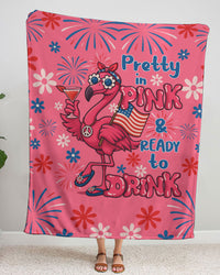 PRETTY IN PINK FLAMINGO FLEECE BLANKET - TYQY1305257