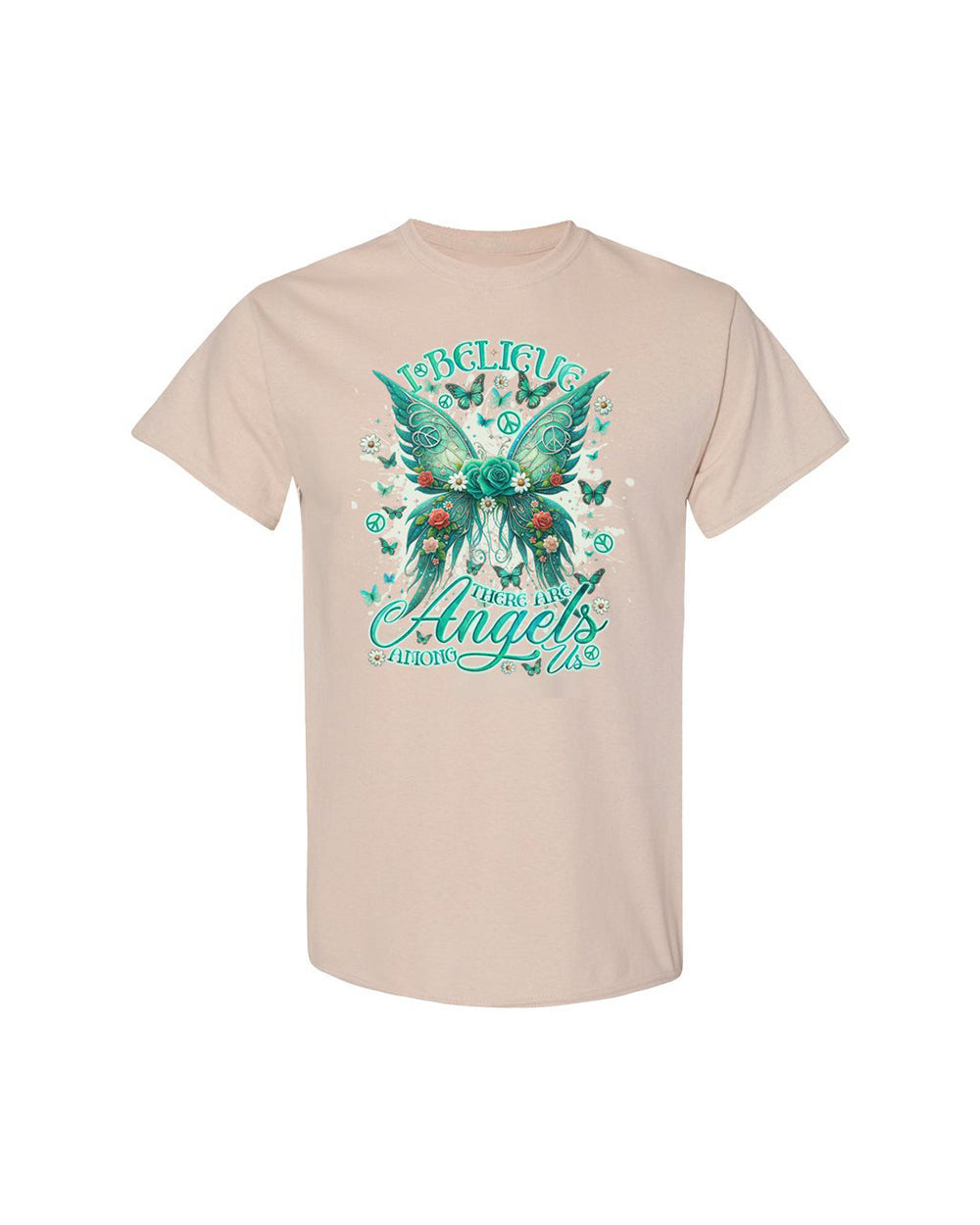 I BELIEVE THERE ARE ANGELS AMONG US WINGS COTTON SHIRT - TLNO2803246