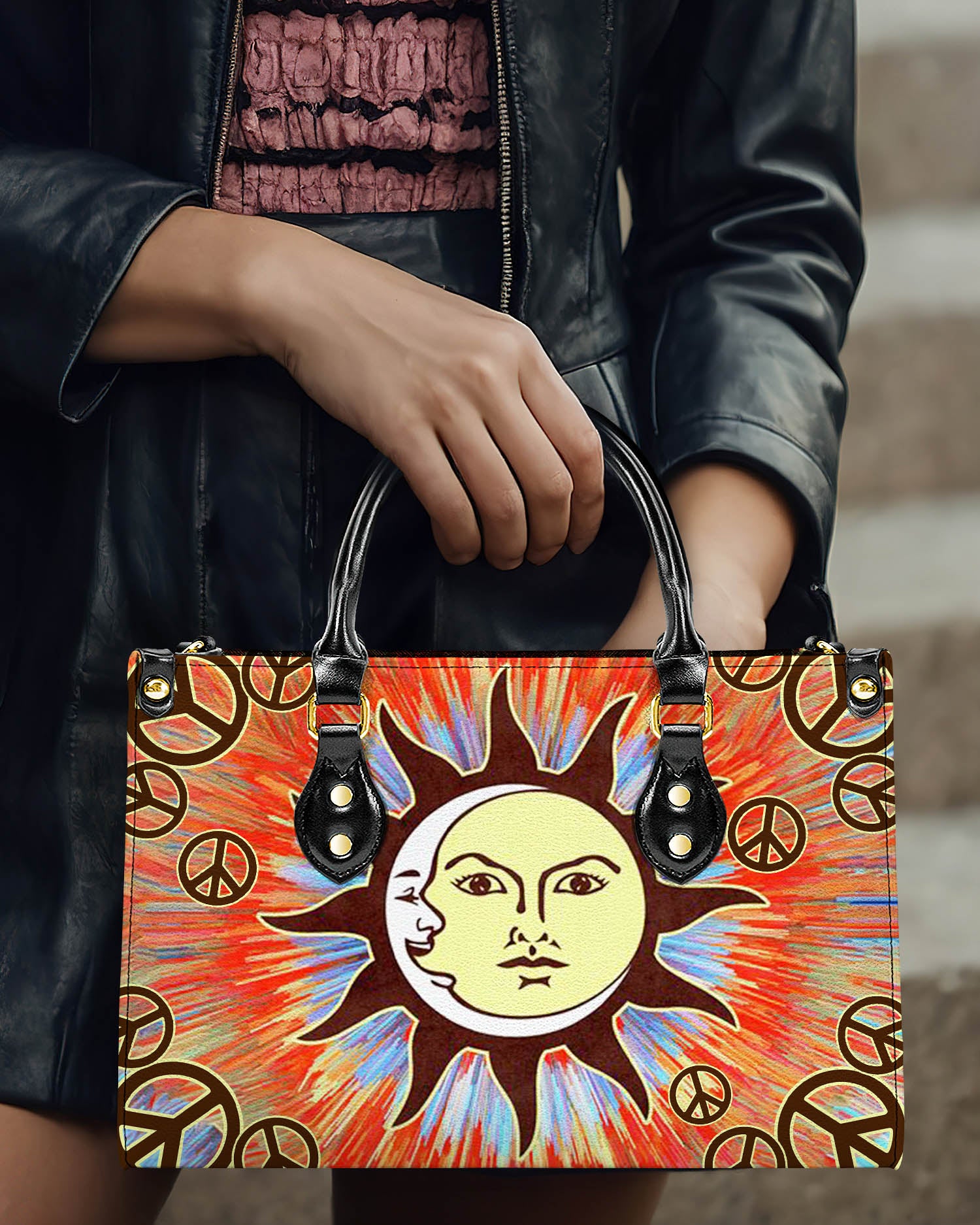 SUN MOON LEATHER HANDBAG - YHHN1807242