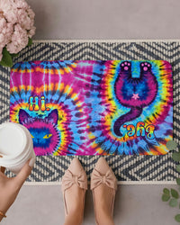 HI BYE FUNNY CAT COLORFUL SWIRL DOORMAT  - TLTW1901261