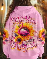 BE YOU THE WORLD WILL ADJUST FLAMINGO ALL OVER PRINT - TLNO0601251