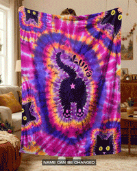 CAT PINK & PURPLE SWIRL FLEECE BLANKET - TLTW2001261