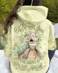 BE YOU THE WORLD WILL ADJUST TURLE ALL OVER PRINT - YHLN1310231