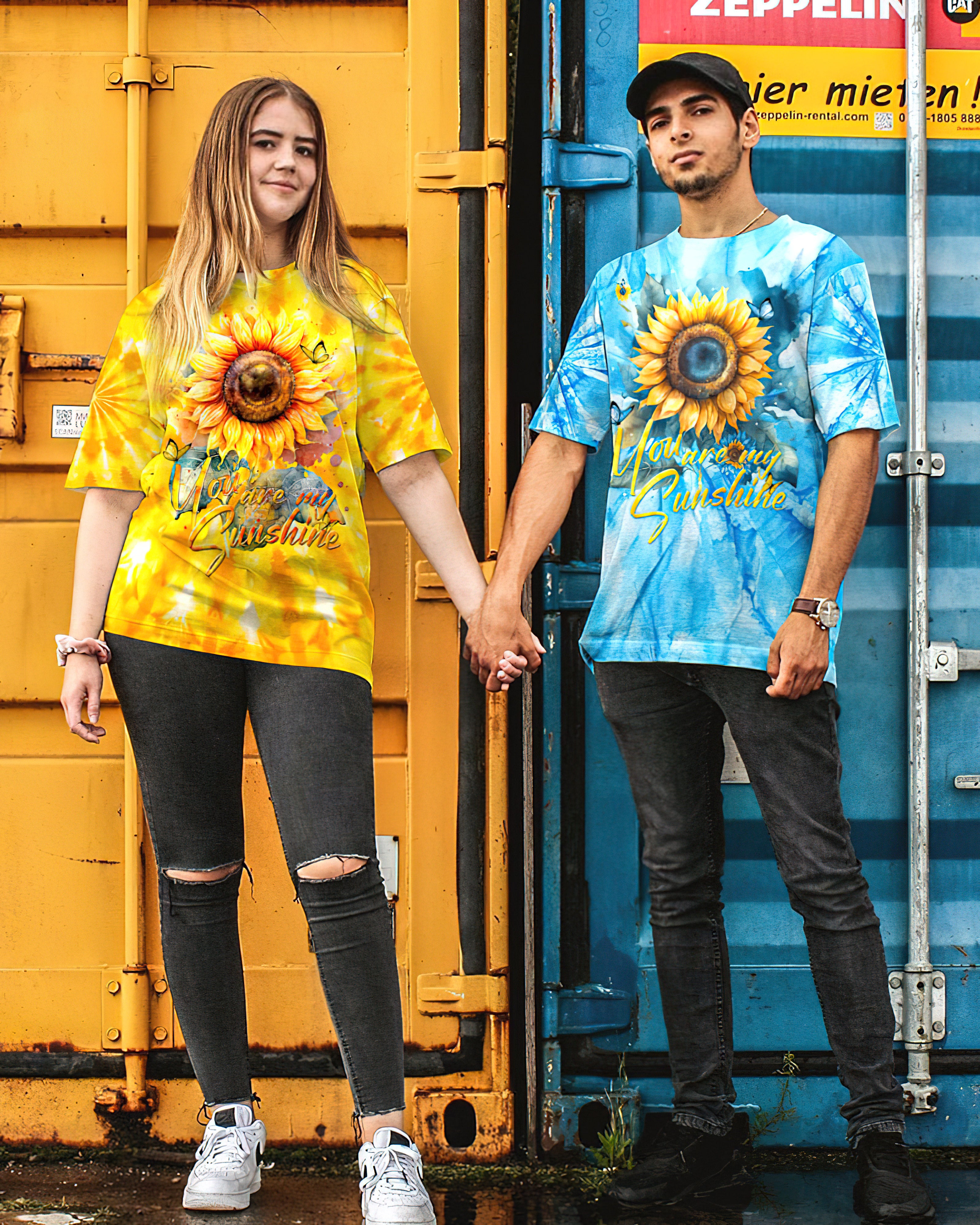 YOU ARE MY SUNSHINE TIE DYE COUPLE ALL OVER PRINT - TYTM1105232