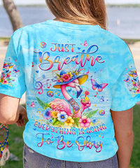 JUST BREATHE FLAMINGO ALL OVER PRINT - YHLT1604241