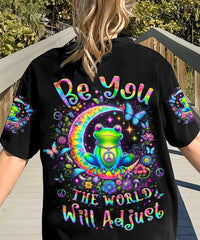 BE YOU THE WORLD WILL ADJUST FROG ALL OVER PRINT - YHLT0104242