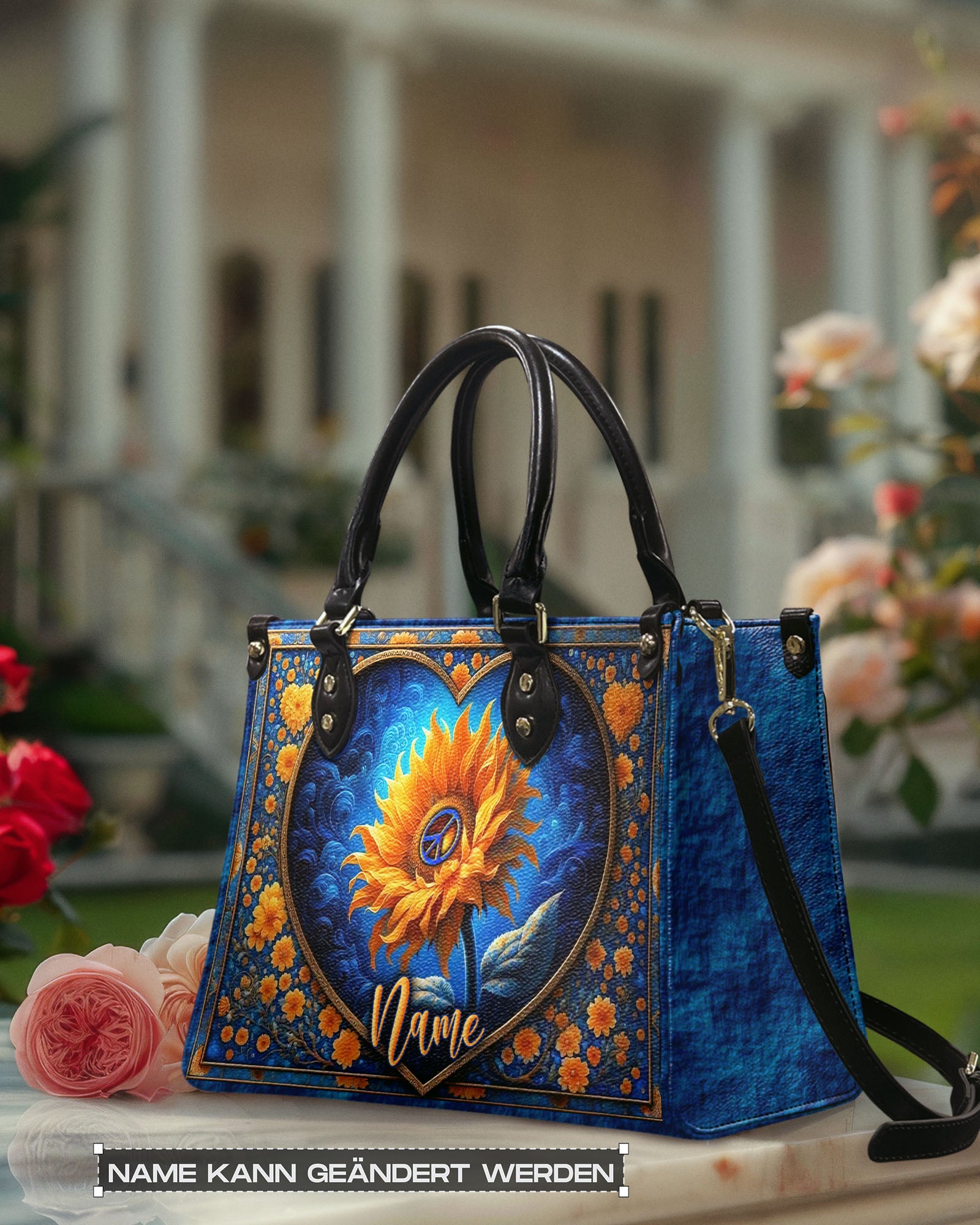 PEACE SUNFLOWER LEATHER HANDBAG - YHLN1303254