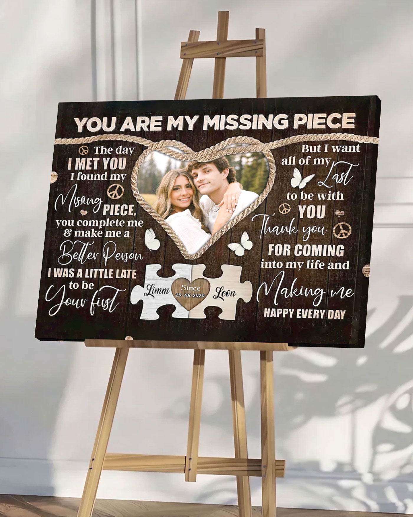 PERSONALIZED YOU ARE MY MISSING PIECE COUPLE CANVAS - YHLT0602252