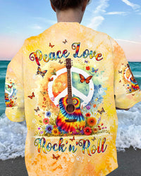 PEACE LOVE ROCK'N ROLL GUITAR ALL OVER PRINT - TLTW2705245