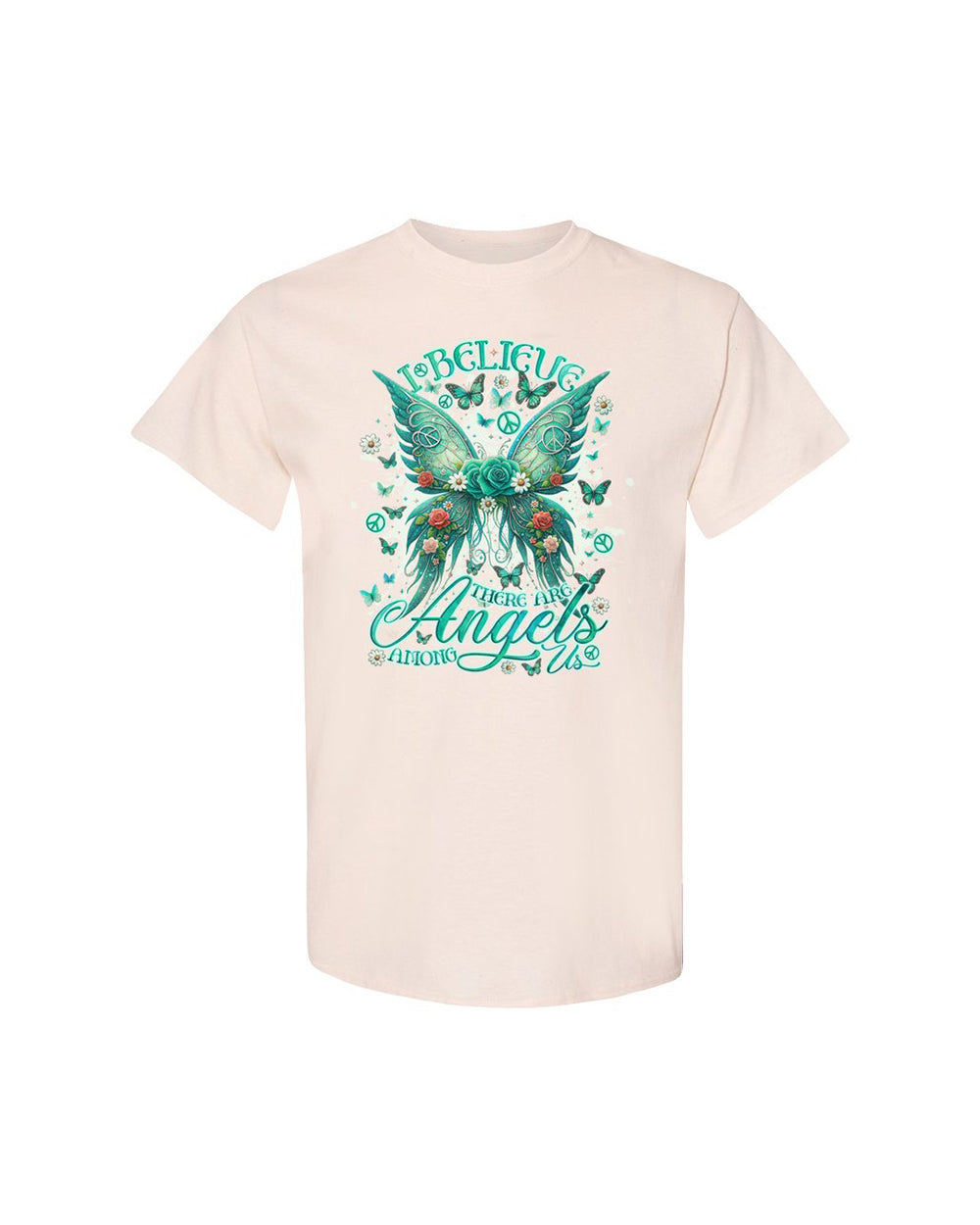 I BELIEVE THERE ARE ANGELS AMONG US WINGS COTTON SHIRT - TLNO2803246