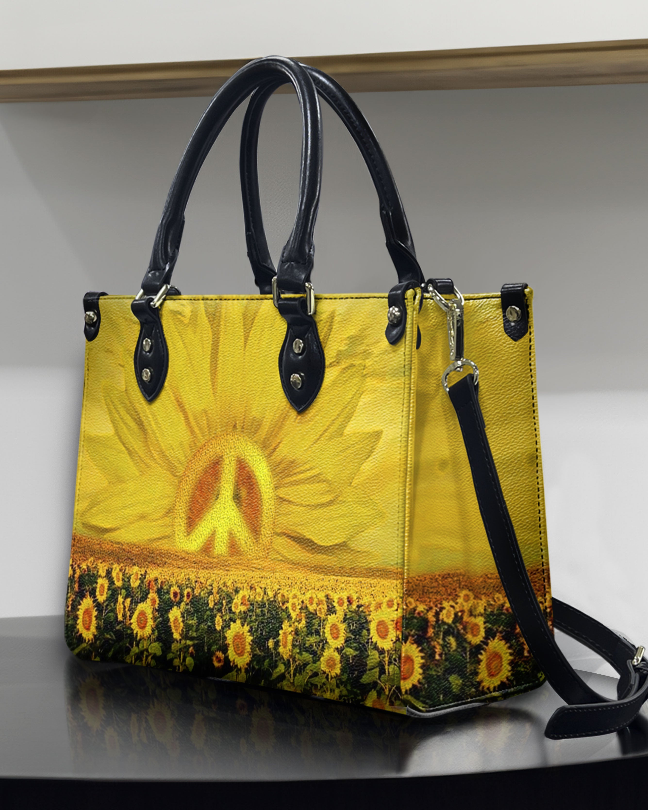 HIPPIE SUNFLOWER LEATHER HANDBAG - YHHN2611244