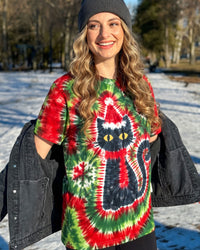 SANTA BLACK CAT CHRISTMAS BURST ALL OVER PRINT - TLTW2309265