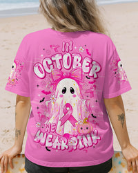 IN OCTOBER WE WEAR PINK BOO BREAST CANCER AWARENESS ALL OVER PRINT - TLTR0908251