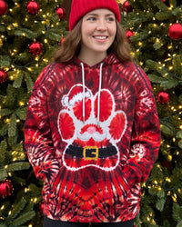 SANTA PAWS CHRISTMAS RED BURST ALL OVER PRINT - TLTW0910262