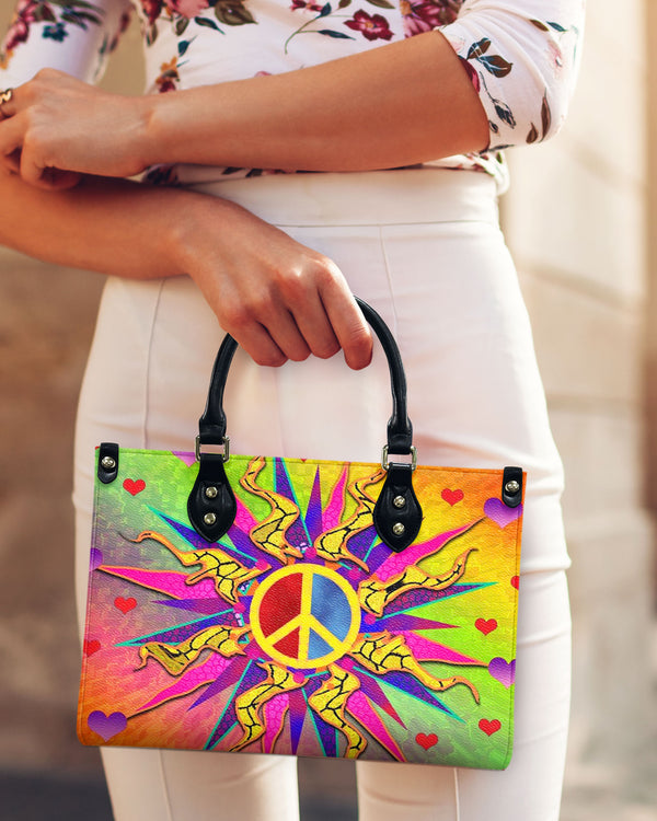 COLORFUL PEACE SYMBOL LEATHER HANDBAG - YHLT2111244