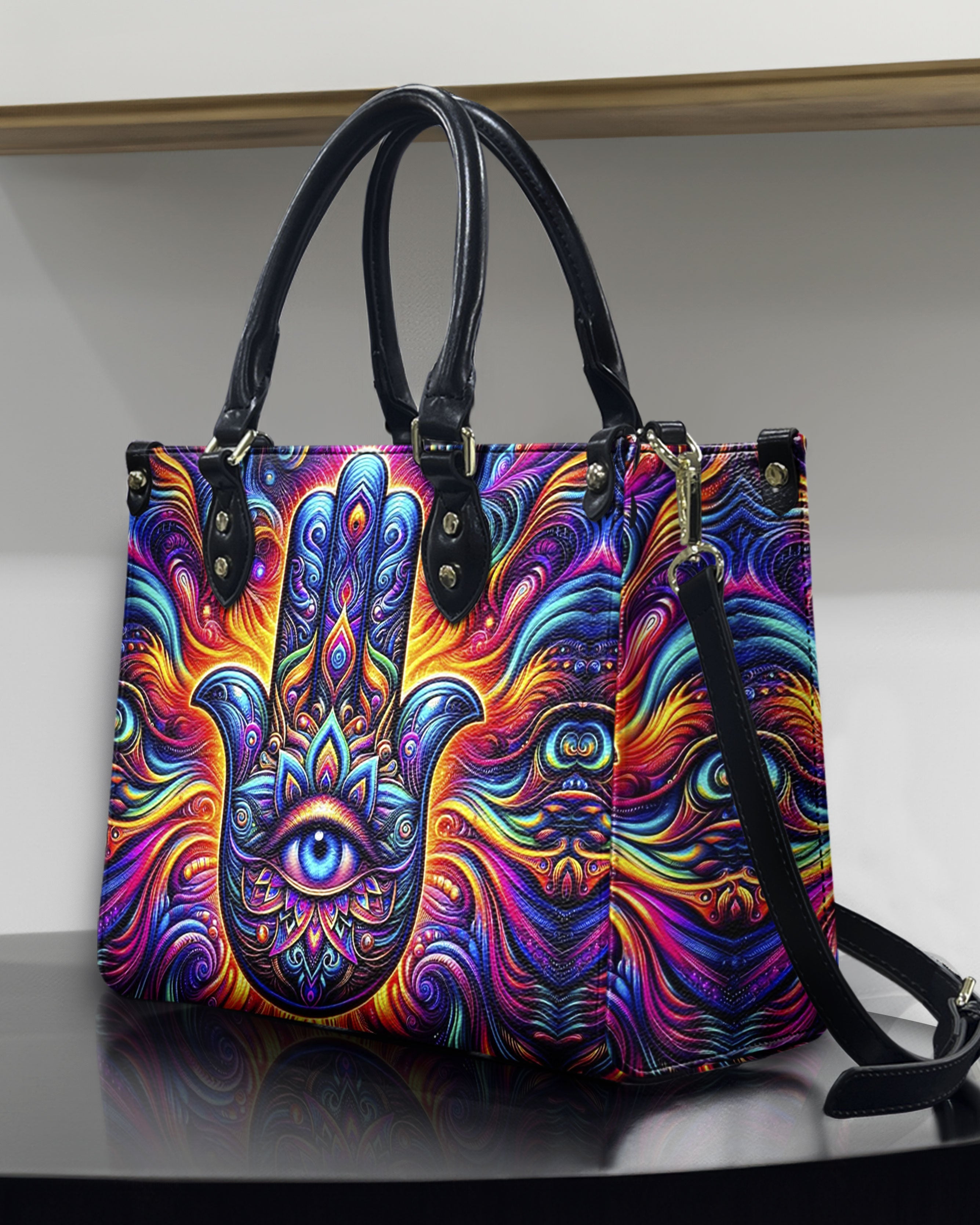 MYSTICAL MANDALA LEATHER HANDBAG - YHHN0412245