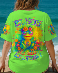 BE YOU THE WORLD WILL ADJUST FROG ALL OVER PRINT  - TLTW1204254