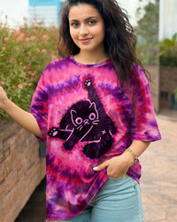 FUNNY CAT PINK PURPLE SWIRL PATTERN ALL OVER PRINT - TLTW2512251