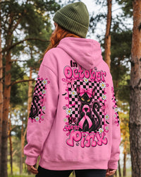 IN OCTOBER WE WEAR PINK BLACK CAT BREAST CANCER ALL OVER PRINT  - TLTW1409264