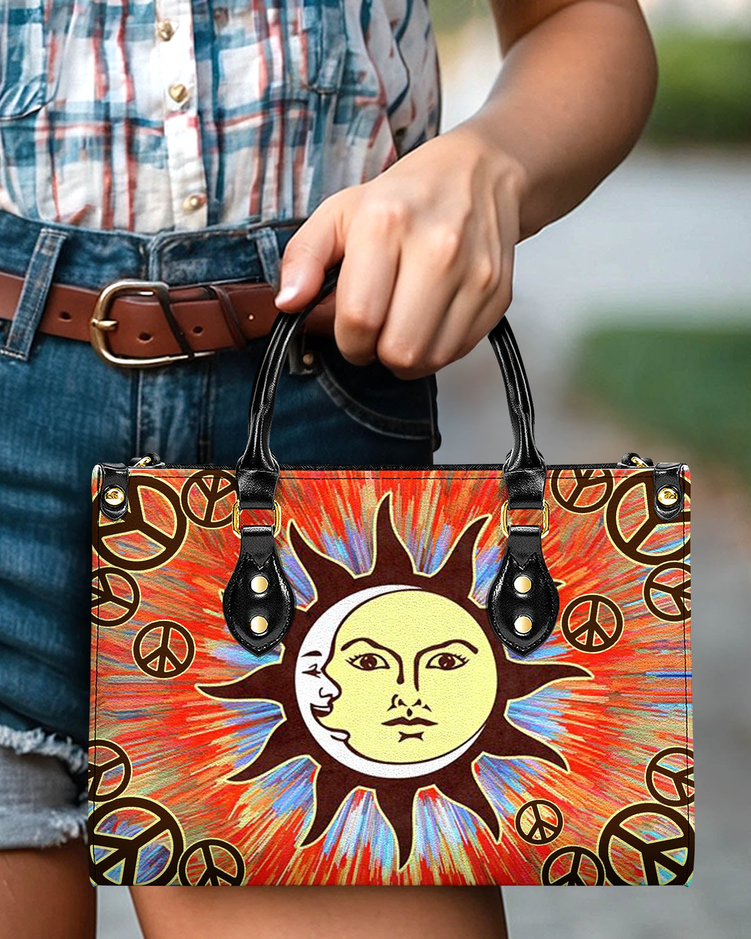 SUN MOON LEATHER HANDBAG - YHHN1807242