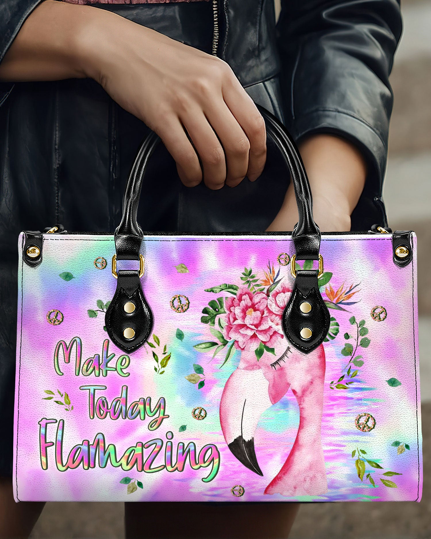 MAKE TODAY FLAMAZING TIE DYE LEATHER HANDBAG - YHLN1110244