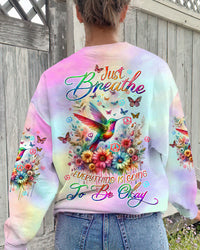 JUST BREATHE HUMMINGBIRD ALL OVER PRINT - TLTW0911232