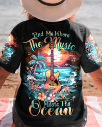 FIND ME WHERE THE MUSIC MEETS THE OCEAN GUITAR ALL OVER PRINT - YHHG2505232