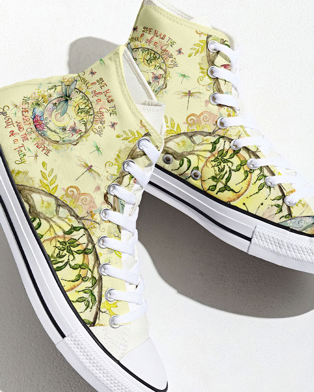 SPIRIT OF A FAIRY DRAGONFLY HIGH TOP CANVAS SHOES - YHHG2308234